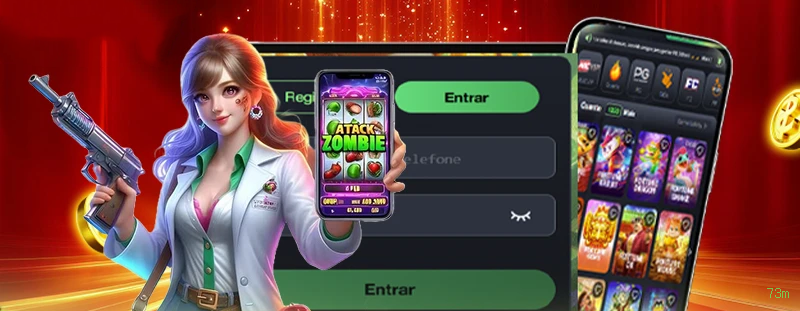 Aplicativo móvel 73m para iOS e Android